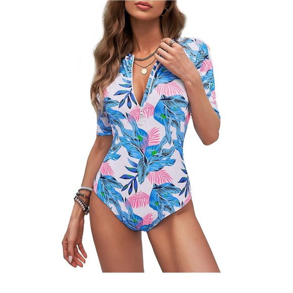 BNWOT one piece swimsuit tummy control and half sleeves for women size XL - Picture 5 of 8